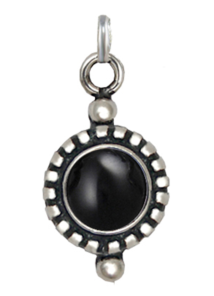 Sterling Silver Little Black Onyx Pendant Necklace